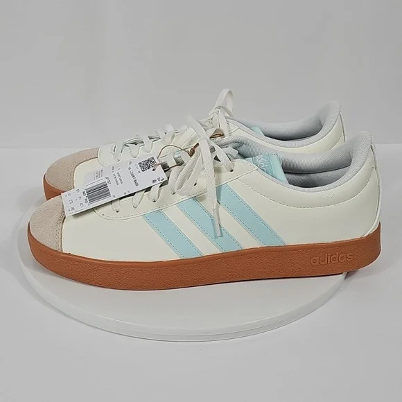 NWT adidas VL Court Base Women's Size 10 White Mint Green Sneakers JI1767 - Picture 10 of 16
